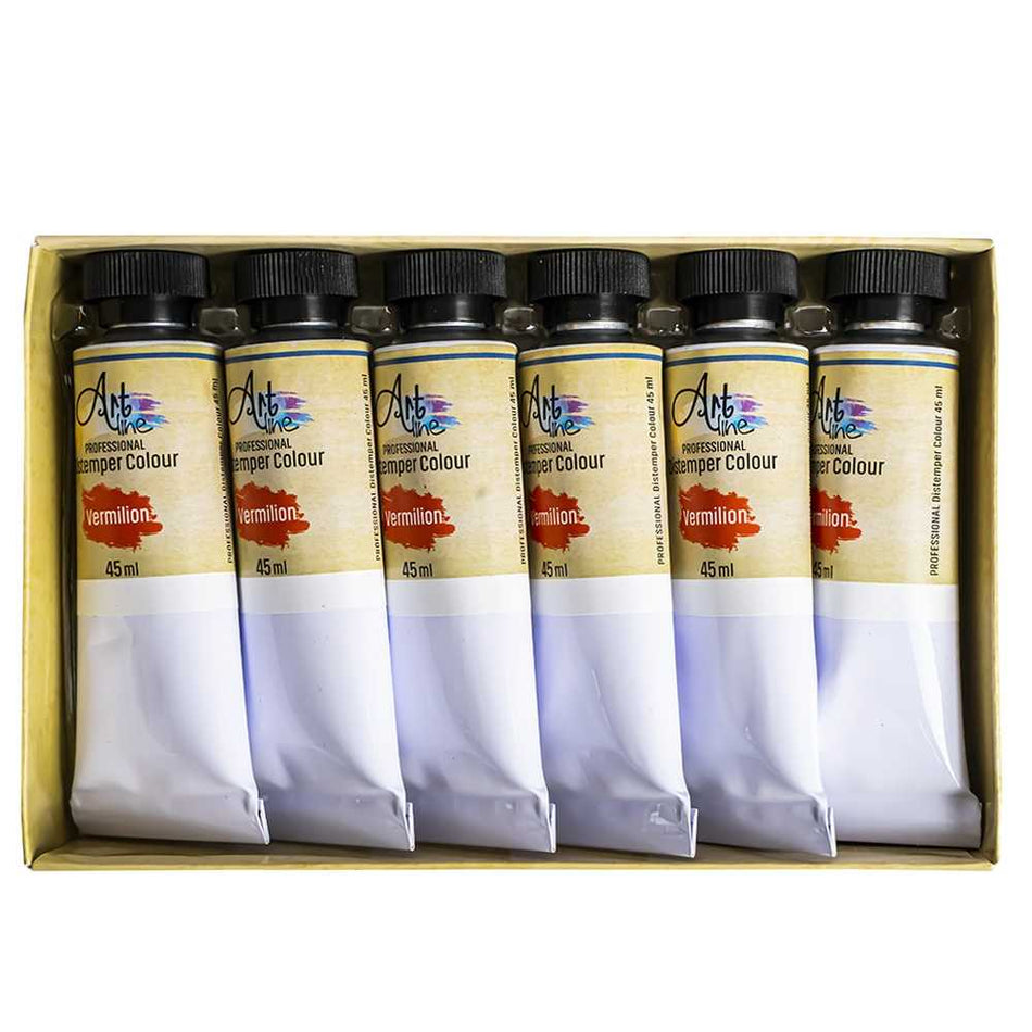 Tempera pictură roșu set 6×45 ml pentru copii, S-COOL / OFFISHOP ART039
