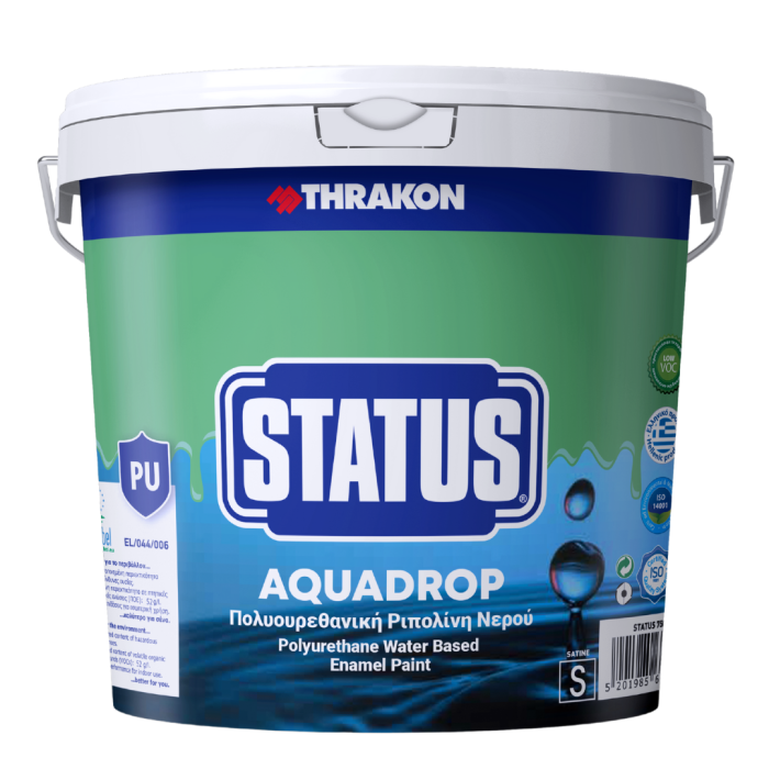 Vopsea email ecologică Thrakon Status Aquadrop, pe bază de apă, baza P, 750 ml
