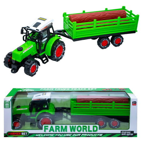 Tractor Cu Frictiune + Remorca Cu Lemne, 43662