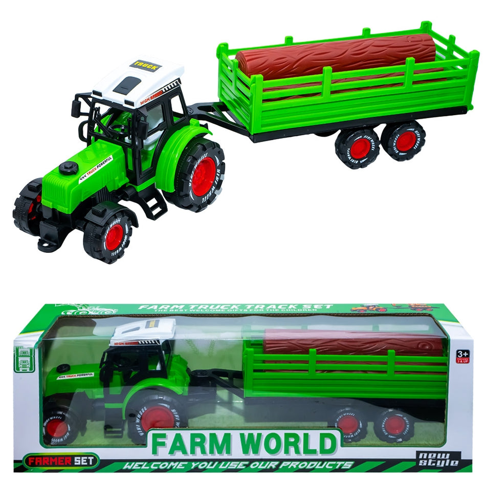 Tractor Cu Frictiune + Remorca Cu Lemne, 43662