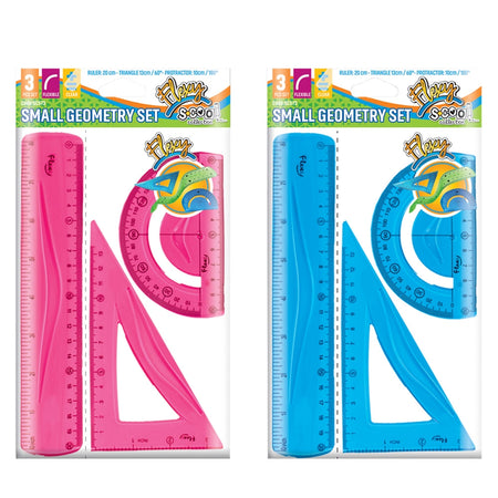 Trusă geometrie flexibilă, 3 piese/set, material rezistent, pentru elevi S-COOL / OFFISHOP SC573
