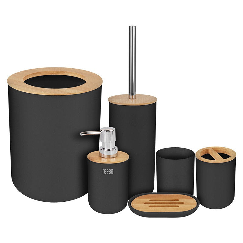 Set 6 Accesorii Baie Negru Teesa