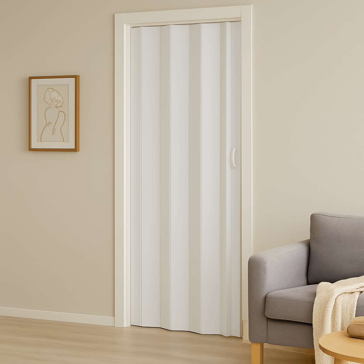 Ușă pliantă interior PVC alb marmorat 82 × 203 cm accesorii incluse Regata 259867