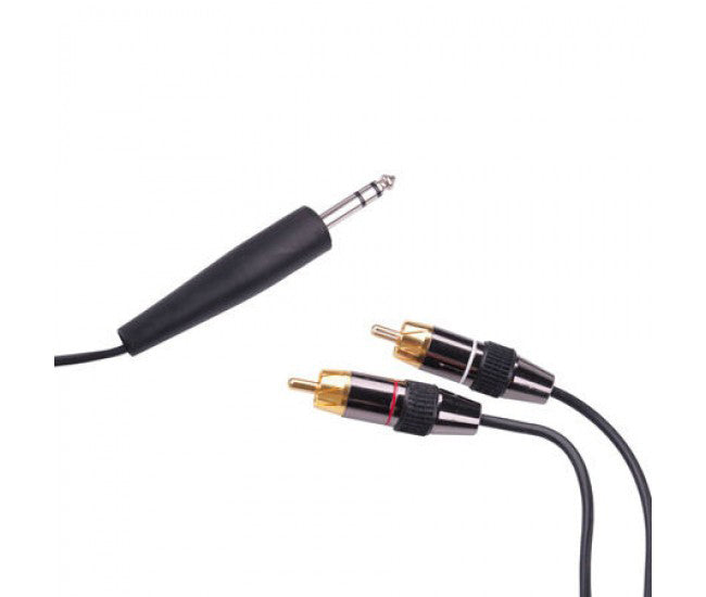 Cablu Jack 6.3 Stereo Tata - 2xrca Tata 1.8m