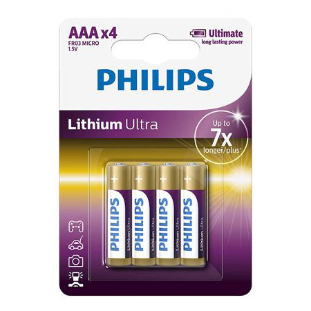 BATERIE ALCALINA LR03 AAA LITHIUM ULTRA 4BUC PHILIPS