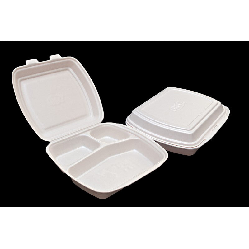 Caserola Pse 3 Compartimente 240x210x70 Capac Atasat, 50 Buc/set-alb