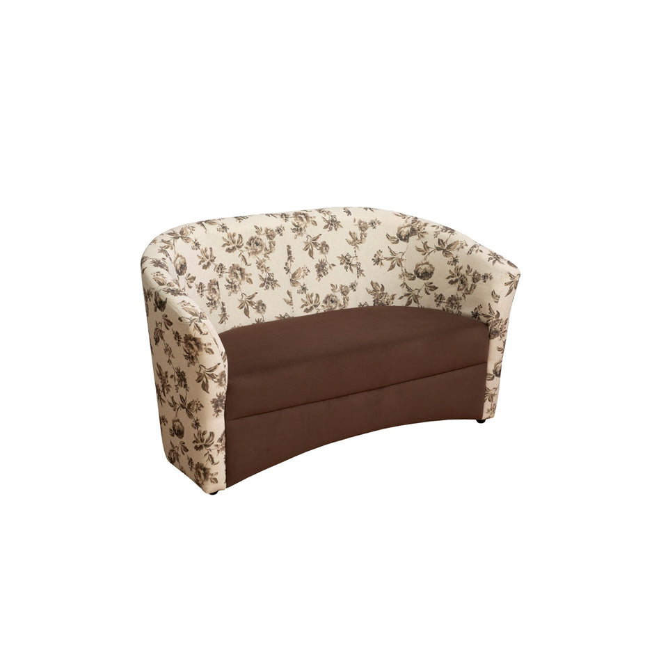 Canapea Cafenea Print Fixa, 2 Locuri, Gri, 140x65x78 Cm
