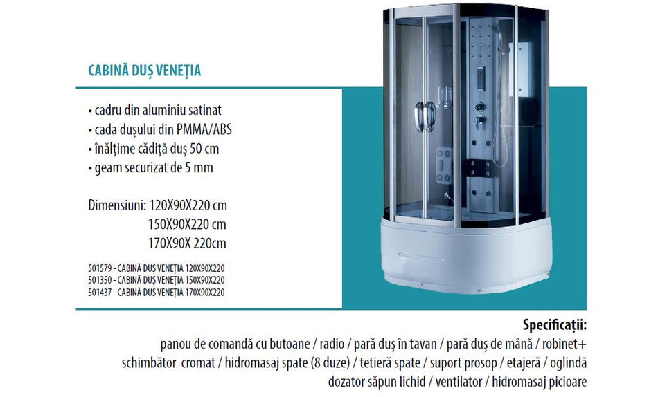 Cabina Dus Venetia 150x85x215