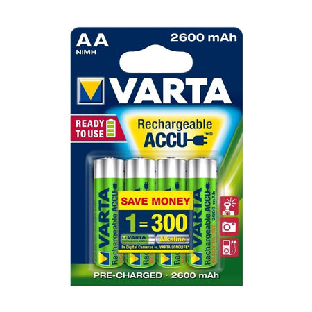 Acumulatori reîncărcabili AA Varta 2600mAh 1.2V Ni-MH, blister 4 bucăți