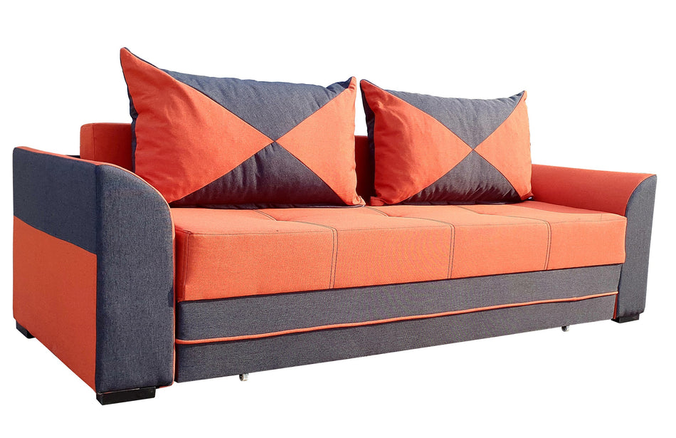 Canapea Extensibila Delia Gri + Negru, 140cm X 230cm X 75cm