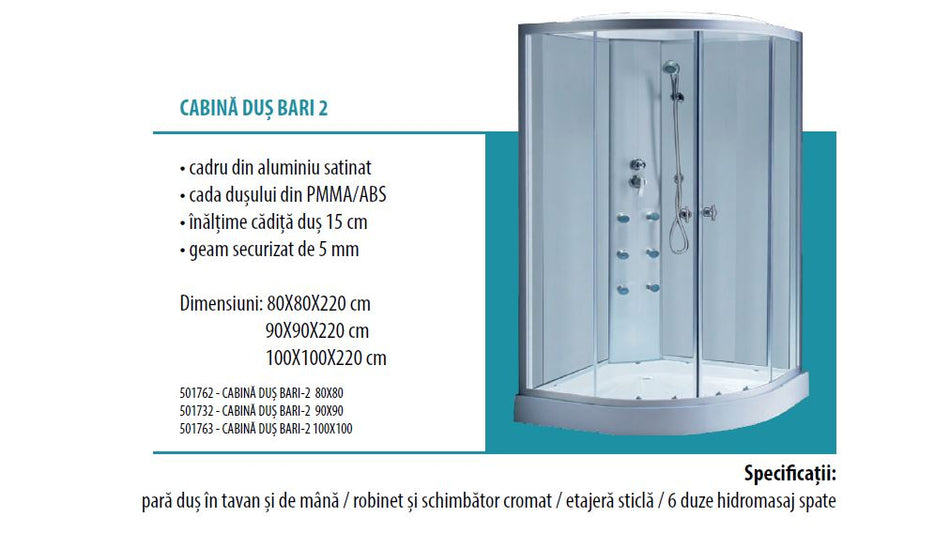 Cabina Dus Bari  2 90x90