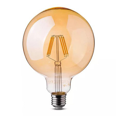 Bec Led G125 E27 4w Cu Filament 2200k Alb Cald