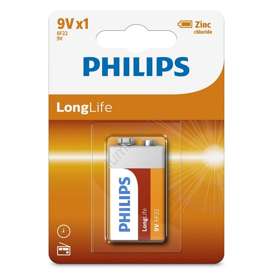 Baterie Longlife 9v Blister 1 Buc Philips