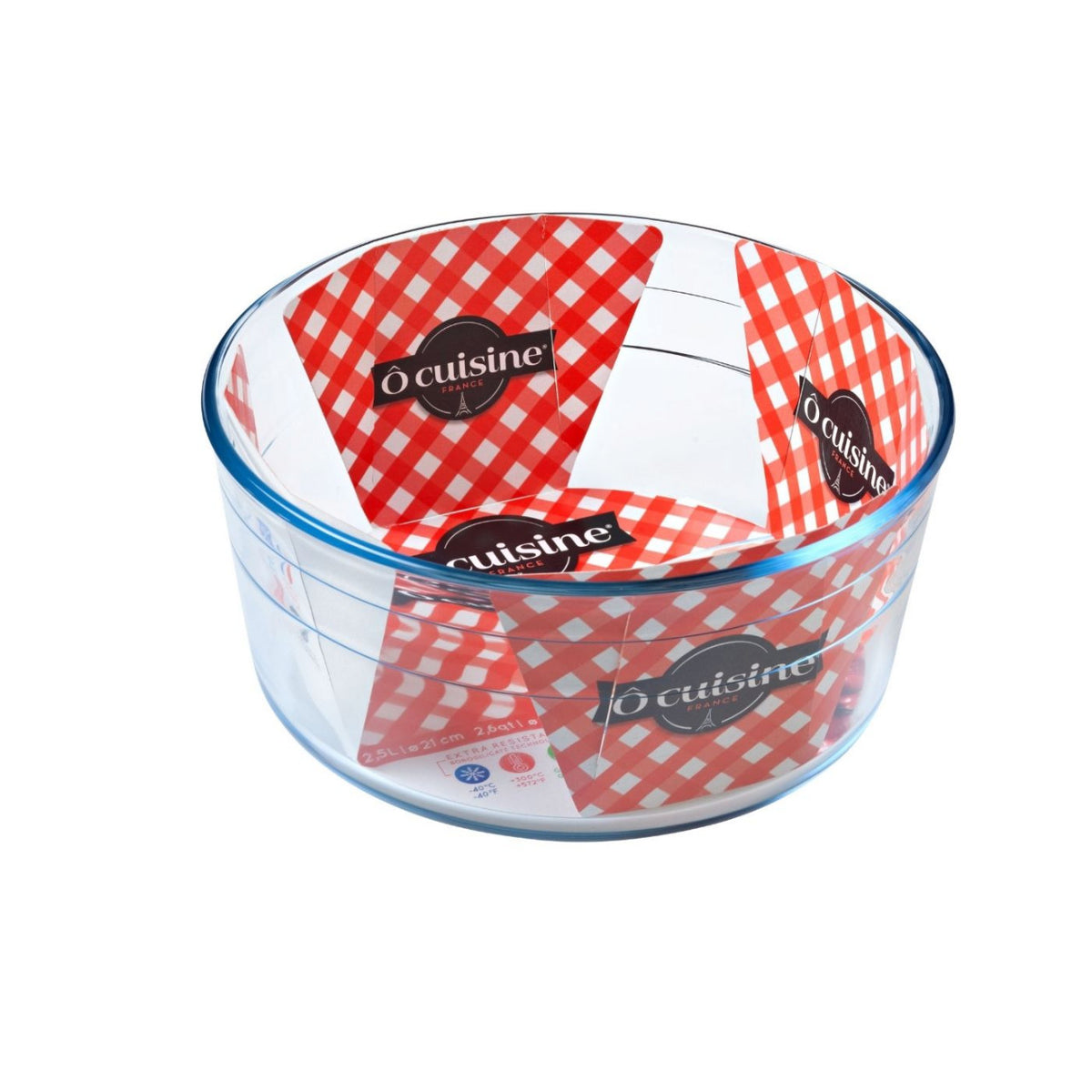 Vase termorezistente Ocuisine din sticlă pentru gătit la cuptor, diverse forme și capacități Rotund