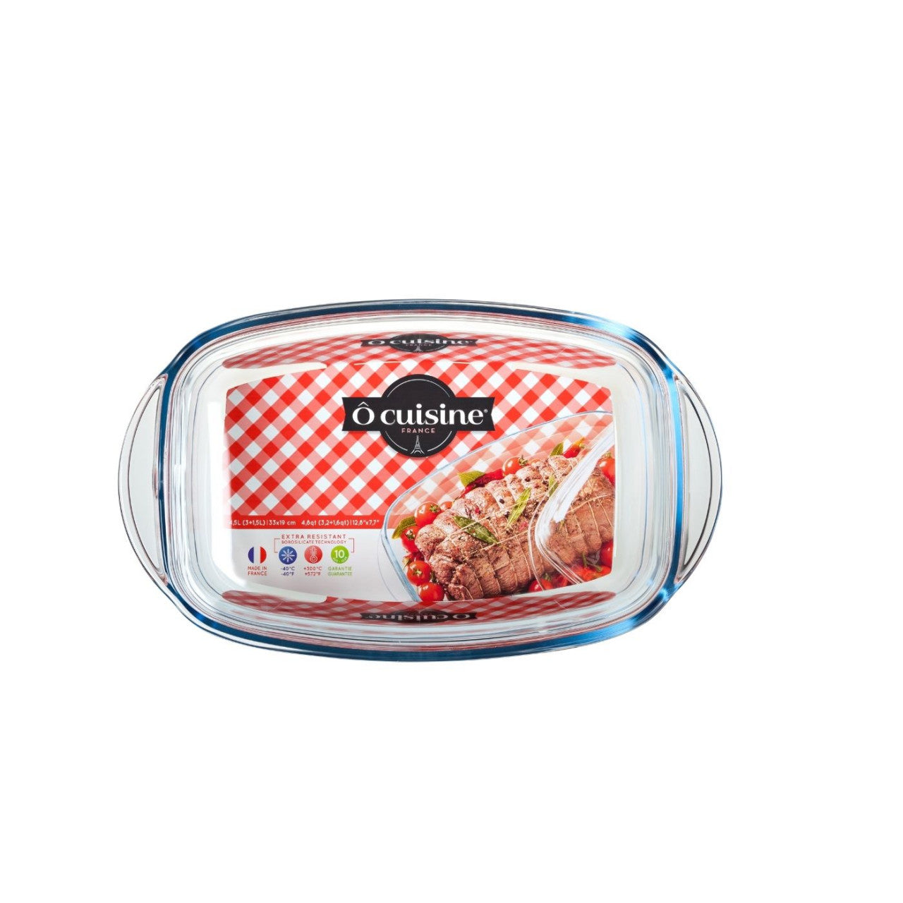Vas termorezistent cu capac Ocuisine, Glassware Range, sticlă rezistentă