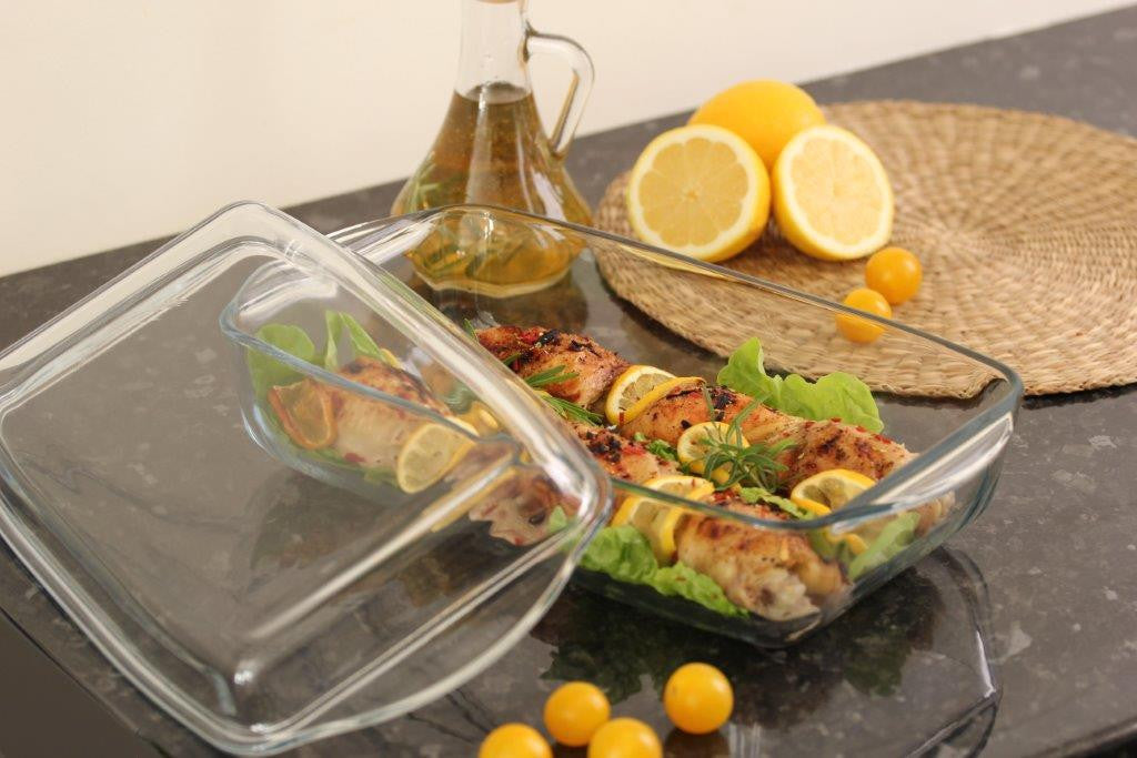 Vas termorezistent cu capac Ocuisine, Glassware Range, sticlă rezistentă