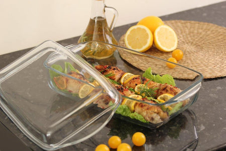 Vas termorezistent cu capac Ocuisine, Glassware Range, sticlă rezistentă