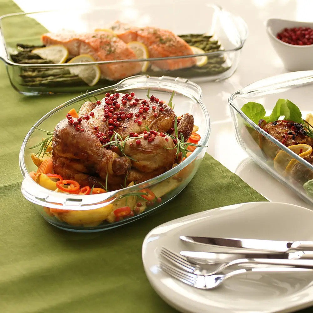 Vas termorezistent cu capac Ocuisine, Glassware Range, sticlă rezistentă