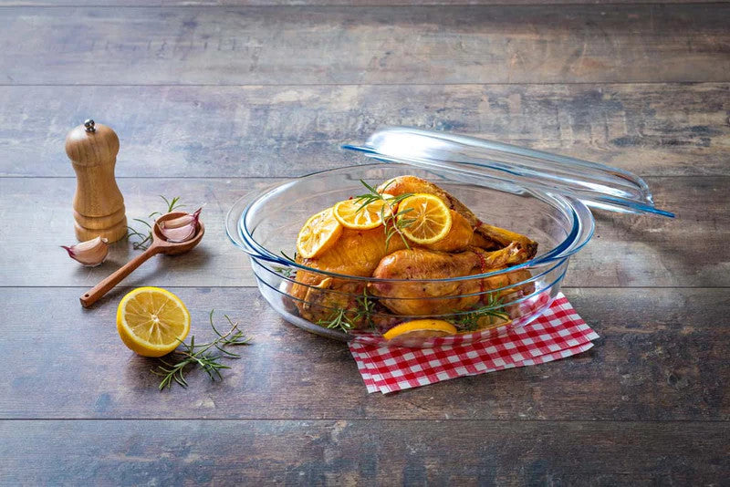 Vas termorezistent cu capac Ocuisine, Glassware Range, sticlă rezistentă