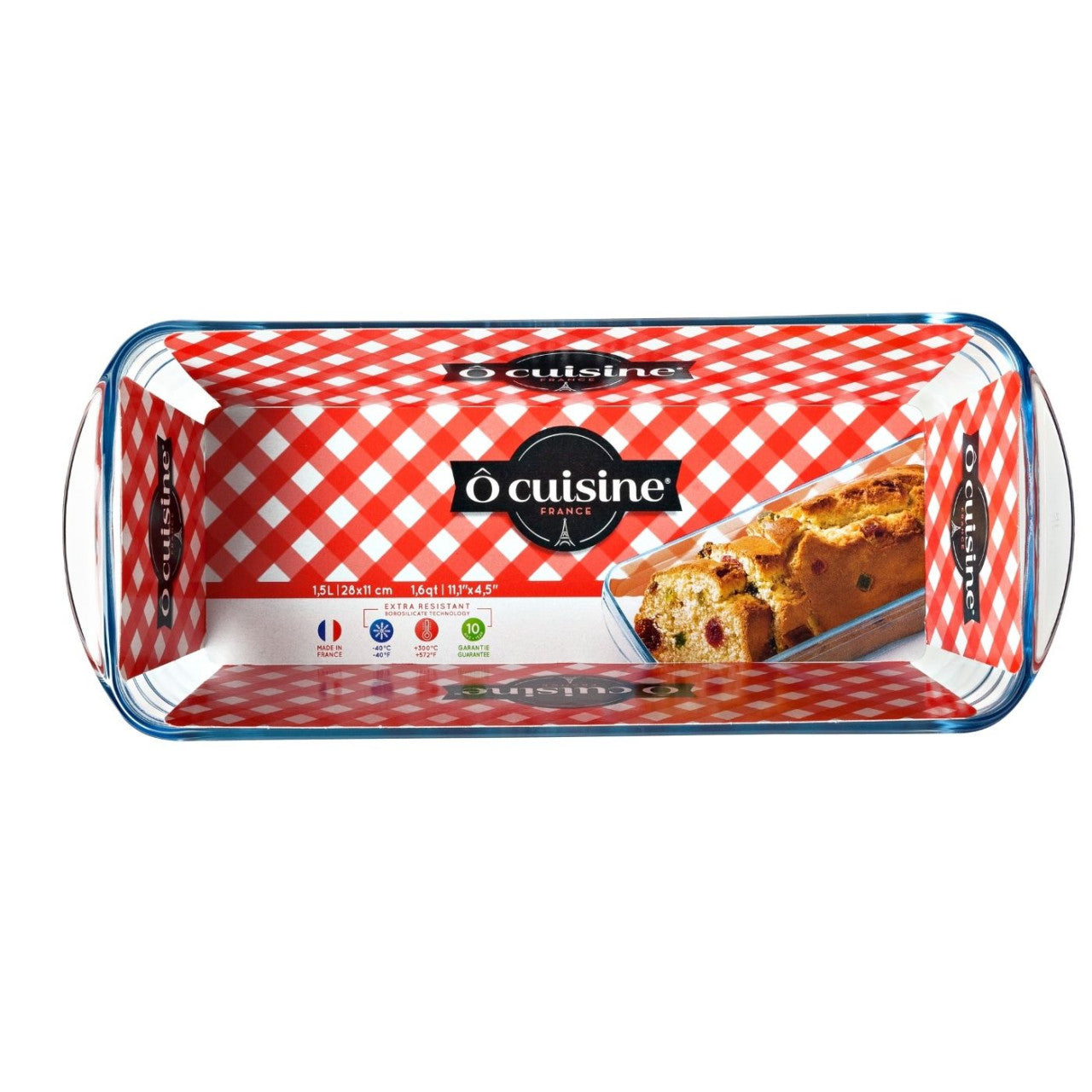 Vas termorezistent pentru copt cozonac 28 × 12 × 7 cm, 1.5 L OCUISINE 40617