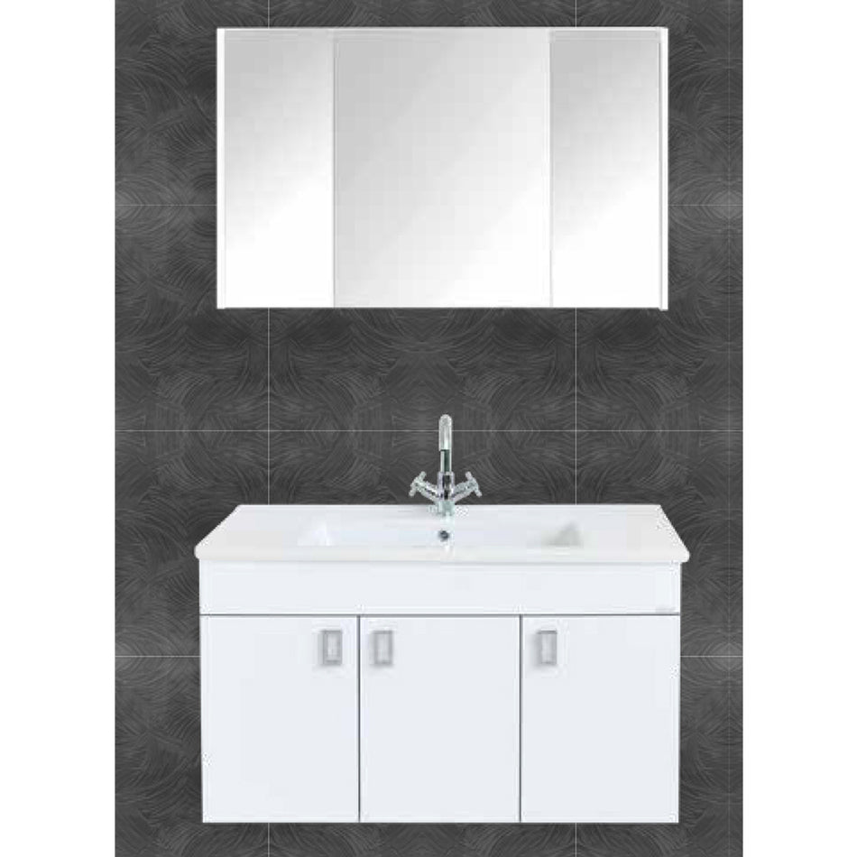 Mob Baie Vega 100 Cm 3 Piese Alb