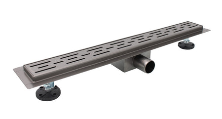 Rigolă de duș din oțel inoxidabil CLASSIC GRAY 600×70 mm cu evacuare orizontală