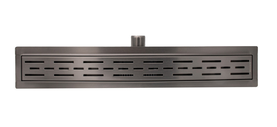 Rigolă de duș din oțel inoxidabil CLASSIC GRAY 600×70 mm cu evacuare orizontală