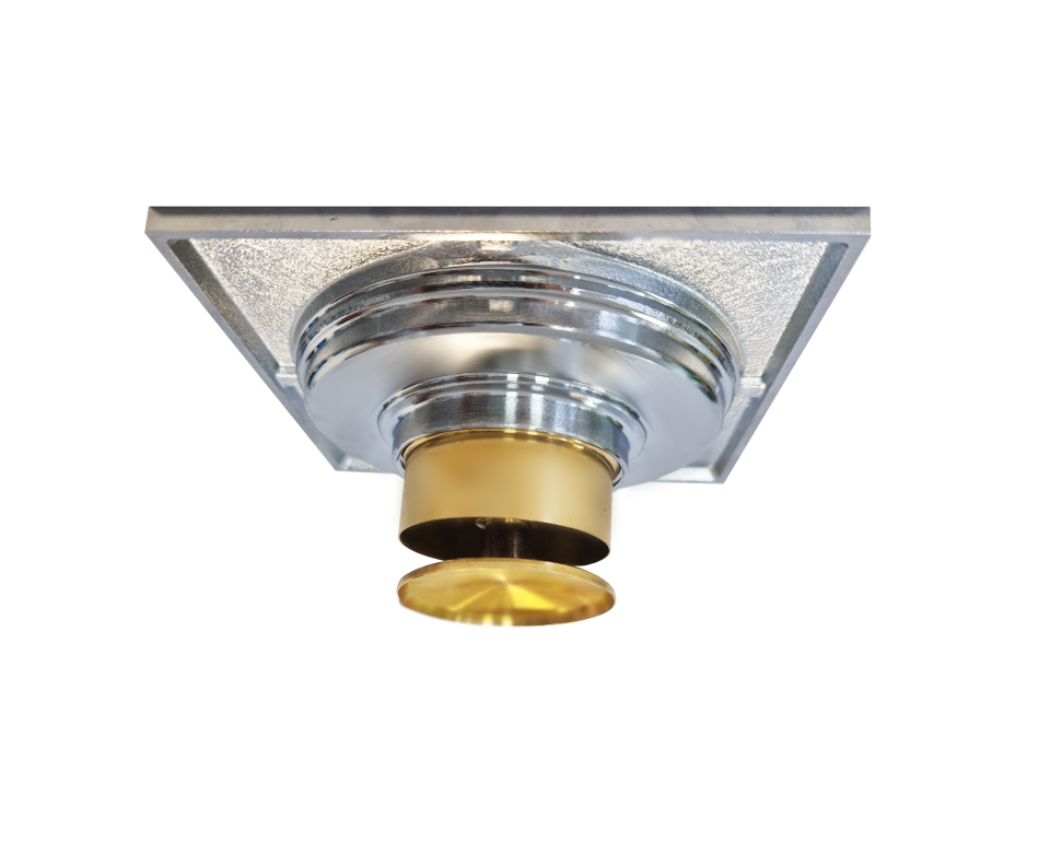 Sifon pardoseală cu ventil din alamă și capac din inox de 10 × 10 cm cu ieșire Ø40