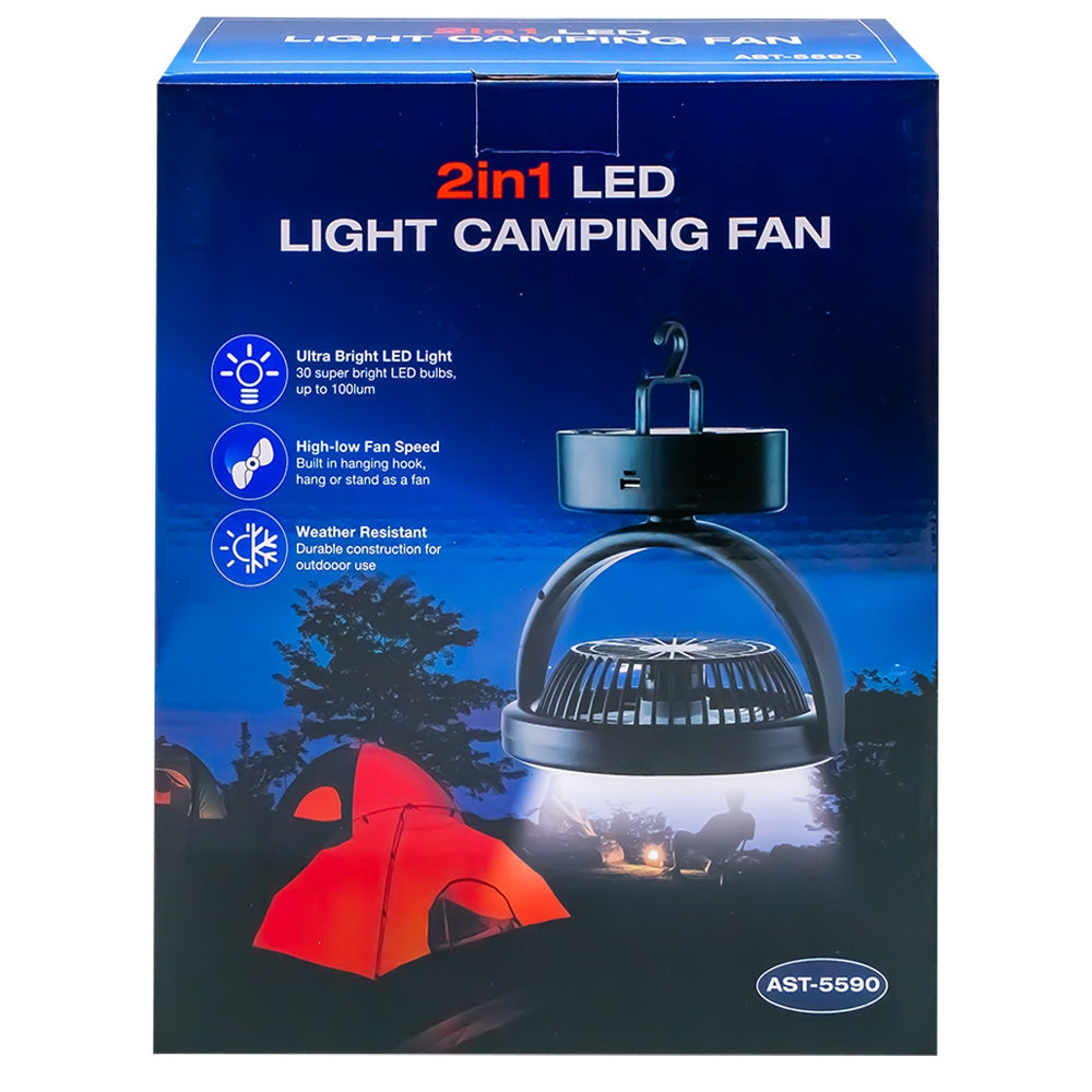 Ventilator de birou portabil cu încărcare USB și lumină LED YJ-5590