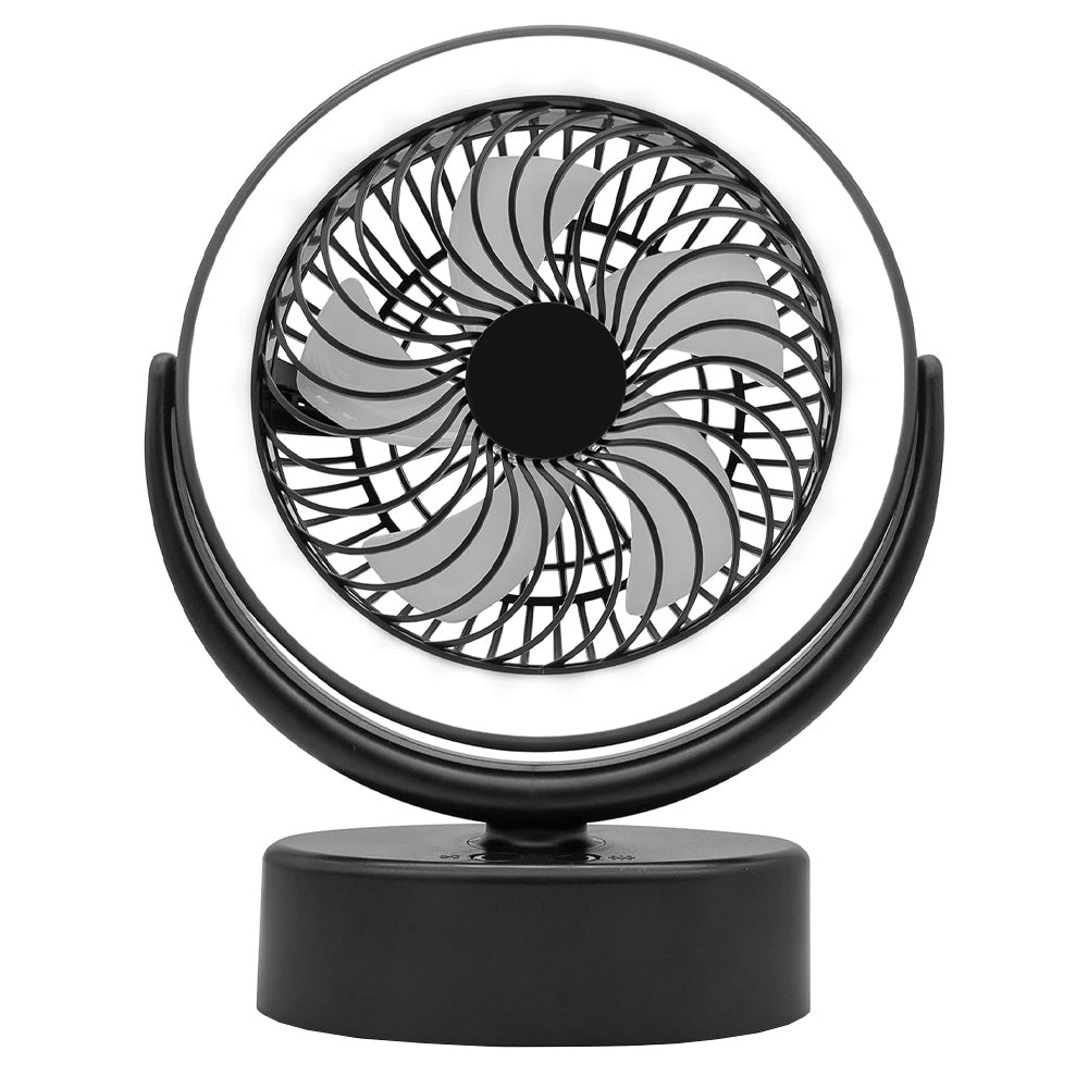 Ventilator de birou portabil cu încărcare USB și lumină LED YJ-5590