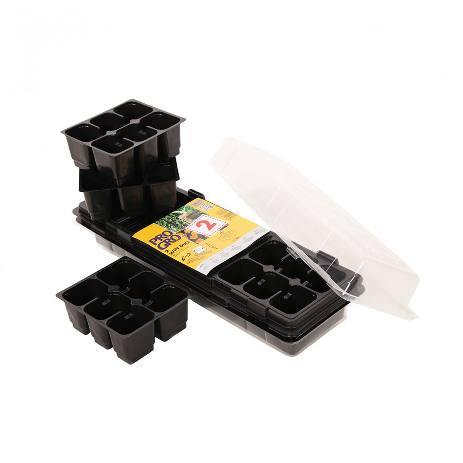 Set 2 Minisere Cu 18 Ghivece Si Capac, 47x16 Cm, 100ml/celula